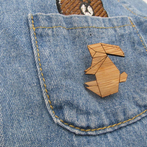 Feminist Origami Bunny Pin